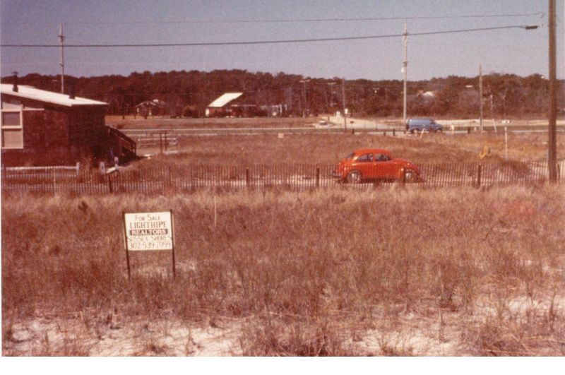 An early 70's photo looking west from 60 Dune, with original 51 Dune at the left, and 26 Short in the distance, courtesy of MBA archives.