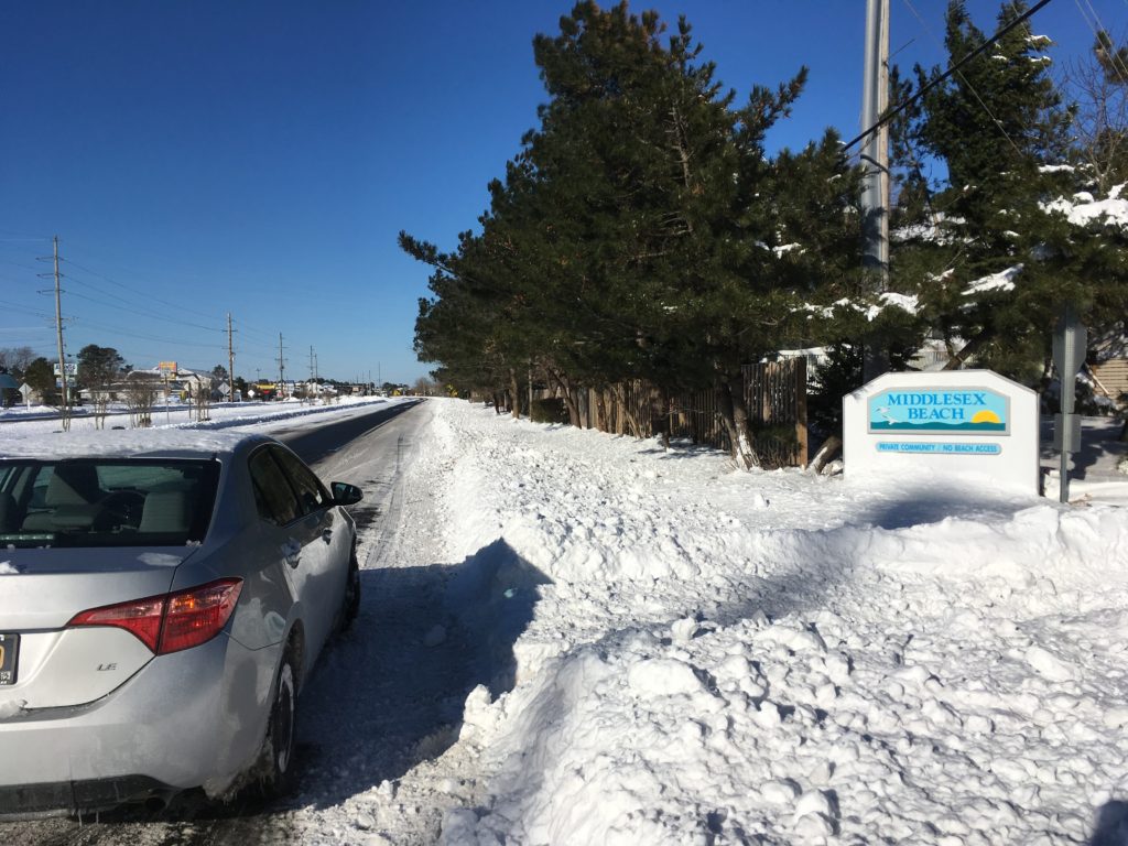 Snow from January 2018 Bomb Cyclone looking North on DE Rt 1; Courtesy: Greg Pichler